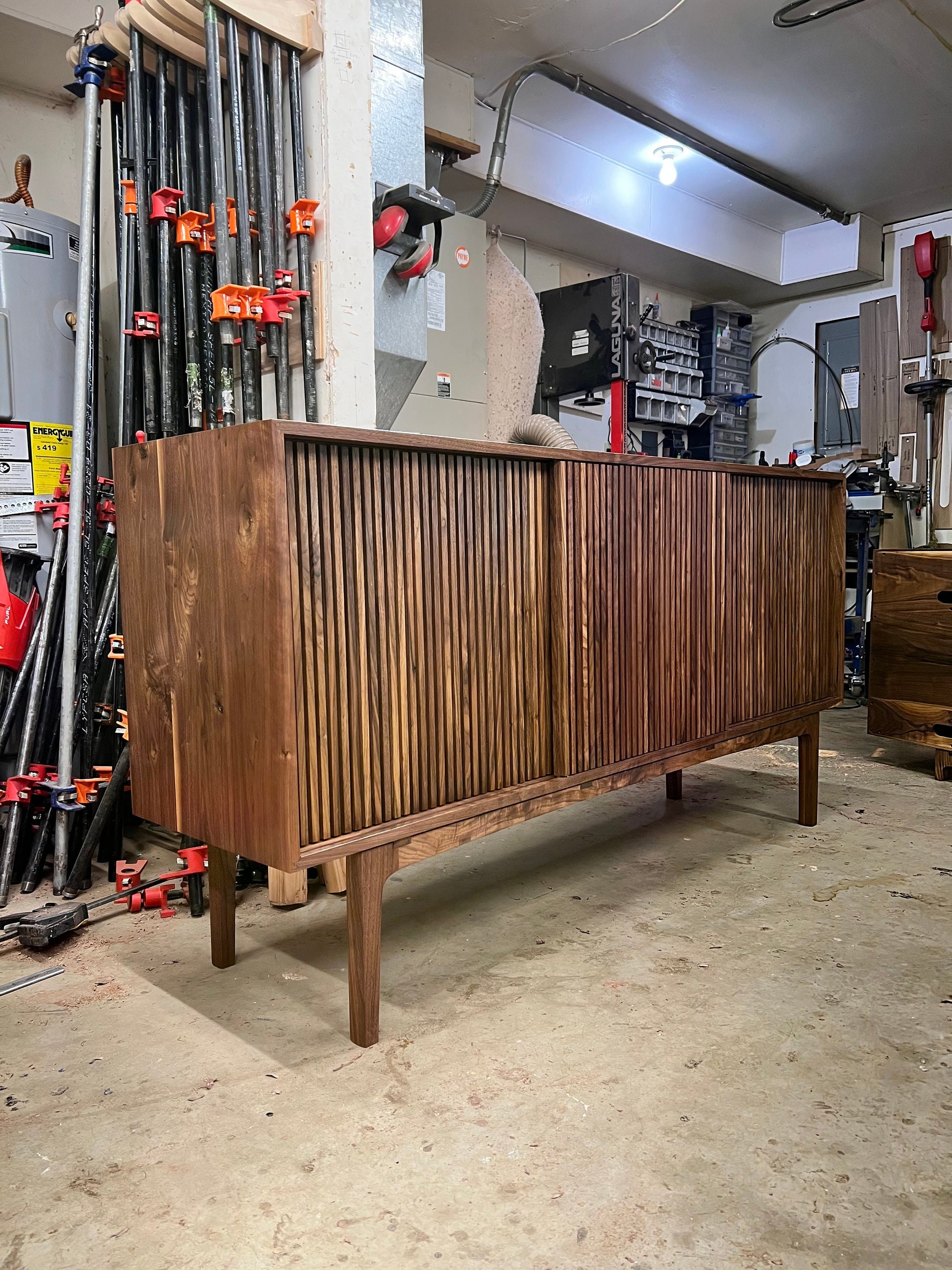 Storage Cabinet/Buffet, with 3 Sliding Doors + Adjustable Shelves. Multiple Wood options